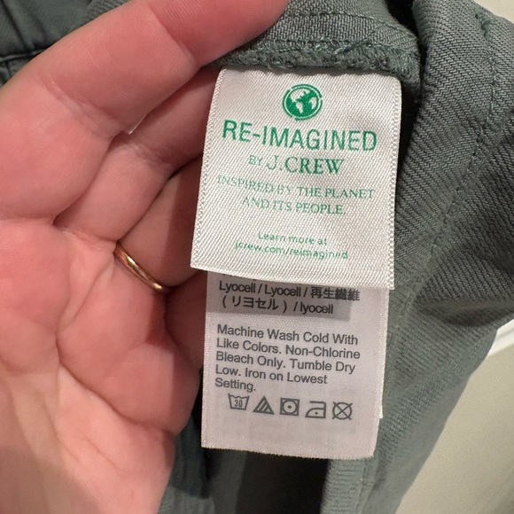 J. Crew Zip-Front Chino Dress in Army Green Khaki Size 8 - Picture 8 of 9